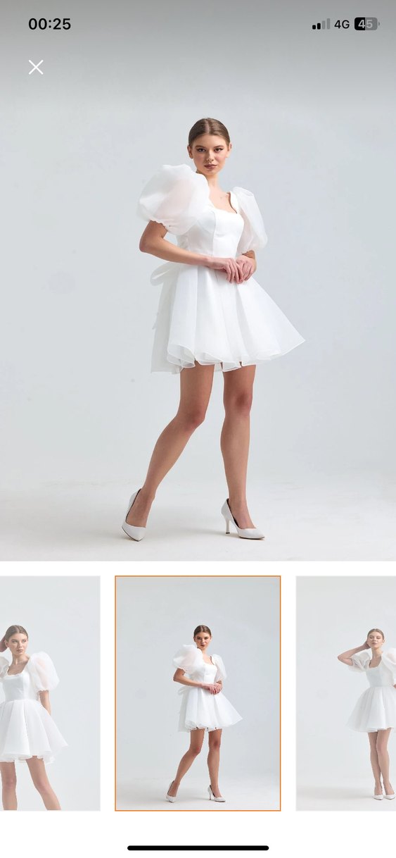 Kısa Beyaz Gelinlik - Görsel 2