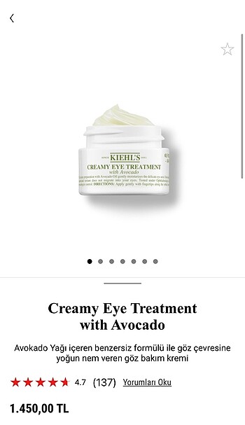 Kiehls Avocado Göz Kremi