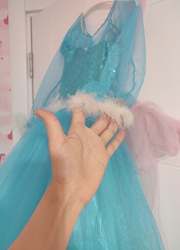 5 Yaş Beden Elsa kıyafeti tarlatanlı 