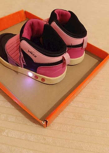 Kız Çocuk Pembe Cırtlı Spor Ayakkabı vicco - Görsel 4