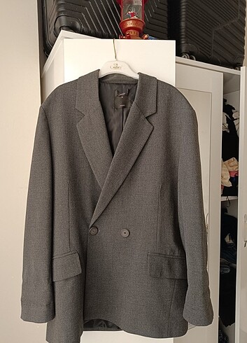 Quzu Antrasit oversize blazer ceket