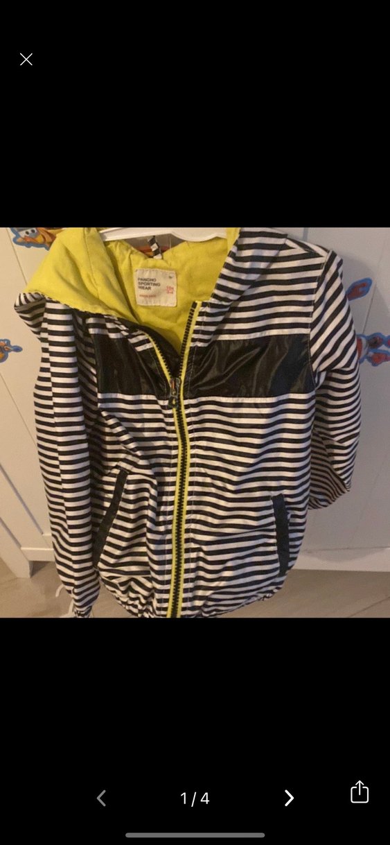 Erkek Çocuk Sarı Çizgili Fermuarlı Yağmurluk - Görsel 2