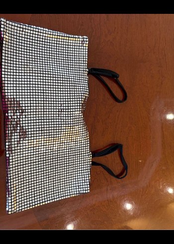 Kadın Parlak Baskılı Fermuarlı Clutch Çanta - Görsel 4