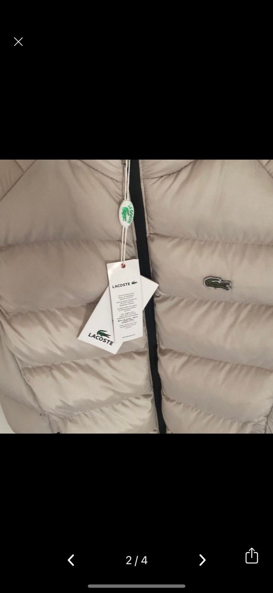 Lacoste Bej Kısa Yelek, Fermuarlı, Yüksek Yaka - Görsel 3