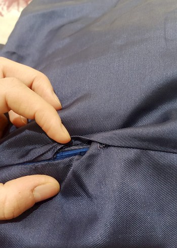 38 Beden lacivert Renk Uzun Kollu Lacivert Fırfırlı Kadın Abiye Elbise
