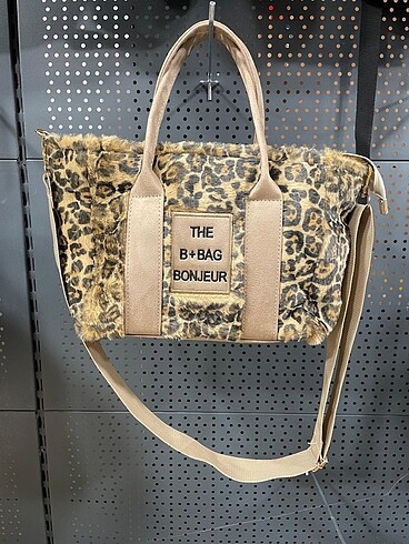 Totebag leopar peluş çanta