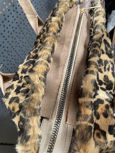 Beden Totebag leopar peluş çanta