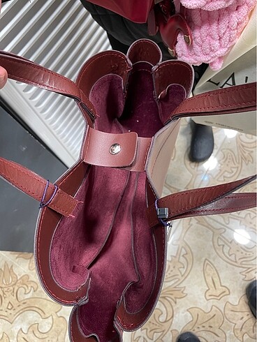 Zara Polene model bordo kol çantası