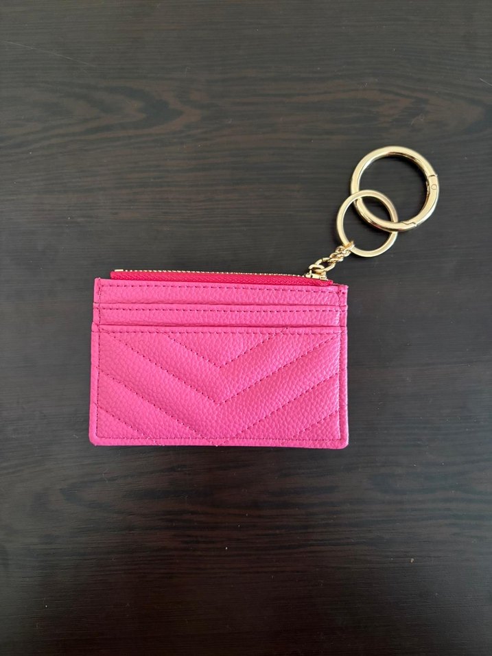 Fuşya Deri  Cüzdan kartlık - Görsel 2