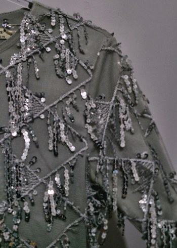 Pul İşlemeli Uzun Gri Kadın Elbise - Görsel 2