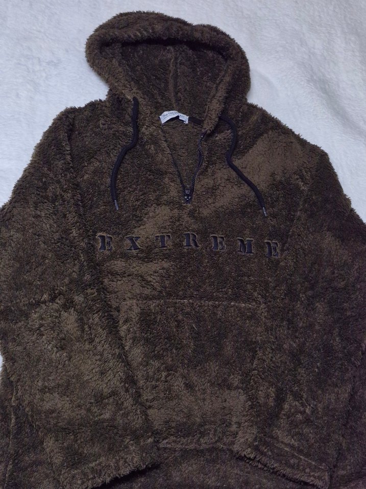 Kahverengi Sokak Stili Erkek Kapusonlü Sweat - Görsel 5