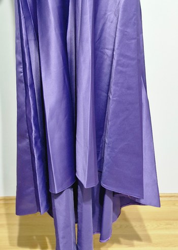 Parlak Mor Uzun Drapeli Kadın Etek - Görsel 4