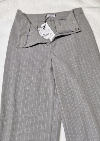 Gri Midi Kadın Kumaş Pantolon - Görsel 2