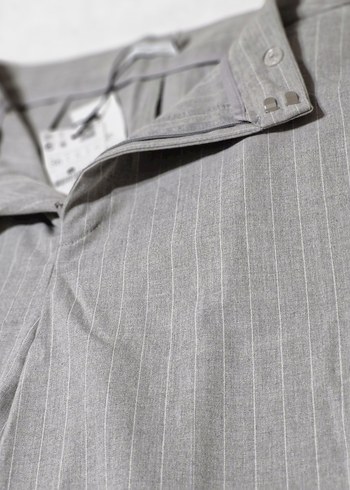 Gri Midi Kadın Kumaş Pantolon - Görsel 4