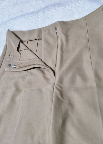 Bej Midi Kadın Kumaş Pantolon - Görsel 5