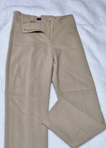 Bej Midi Kadın Kumaş Pantolon - Görsel 3