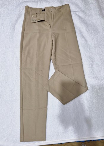 Bej Midi Kadın Kumaş Pantolon - Görsel 4