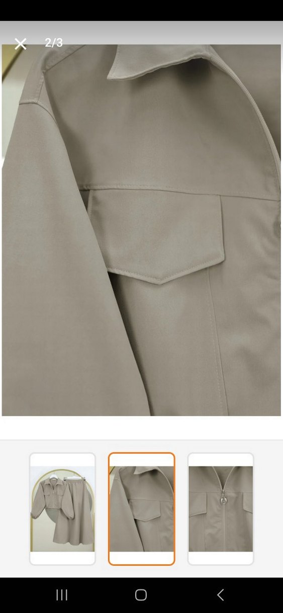 Fermuarlı Bej Kadın Ofis Ceket - Görsel 2