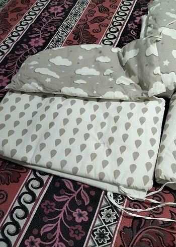 Gri Bulut ve Damla Desenli Çocuk Uyku Seti - Görsel 3