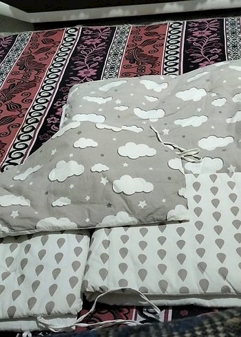 Gri Bulut ve Damla Desenli Çocuk Uyku Seti - Görsel 4