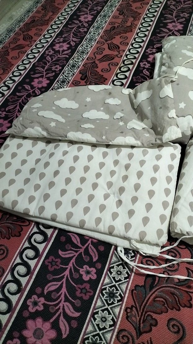 Gri Bulut ve Damla Desenli Çocuk Uyku Seti - Görsel 3