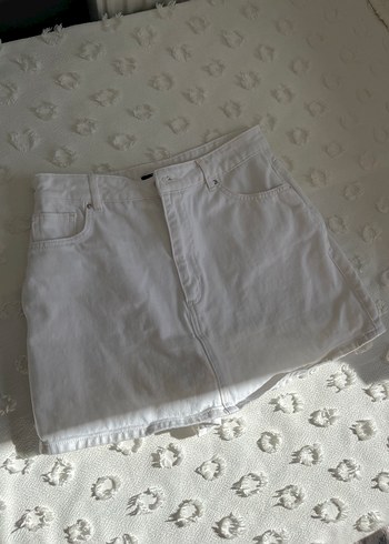 LC Waikiki Beyaz Pamuk Mini Etek