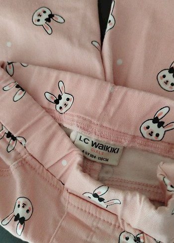 Kız Çocuk Pembe Baskılı Tayt - Görsel 3