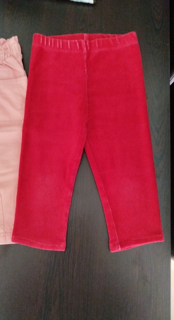 Kız Çocuk Pileli Süet Pantolon - Pembe - Görsel 3