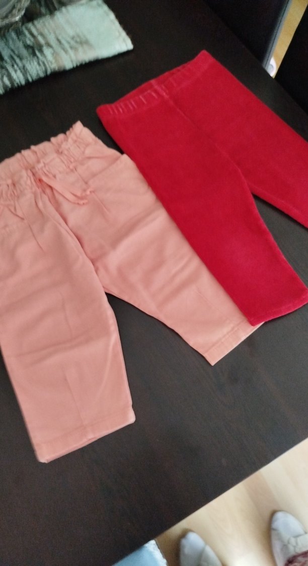 Kız Çocuk Pileli Süet Pantolon - Pembe - Görsel 2
