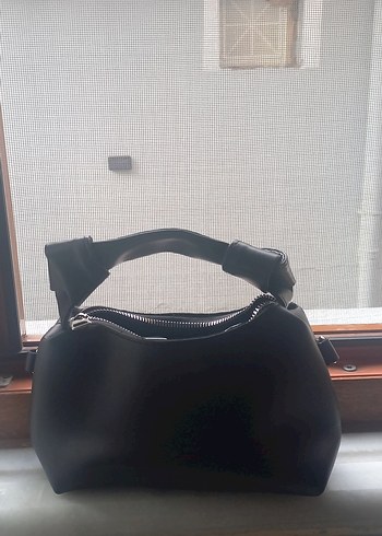 Zincir Detaylı Siyah Deri Kadın Çanta - Görsel 5