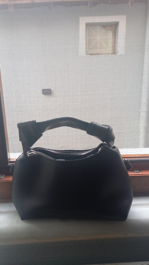 Zincir Detaylı Siyah Deri Kadın Çanta - Görsel 5