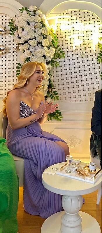 38 Beden çeşitli Renk Lila Rengi Abiye
