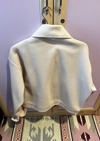 Bej Mini Düğmeli Kadın Kaban - Görsel 5