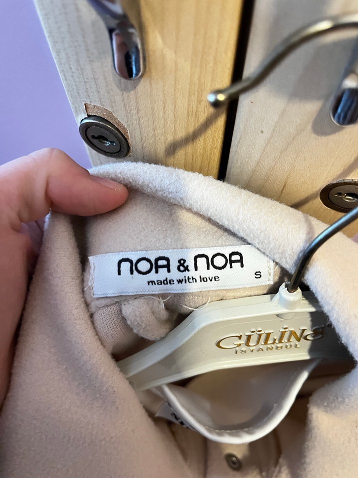 Bej Mini Düğmeli Kadın Kaban - Görsel 4