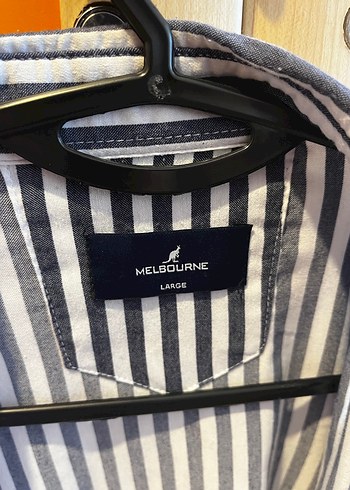 Çizgili Gri Kadın Uzun Kollu Gömlek - Görsel 4