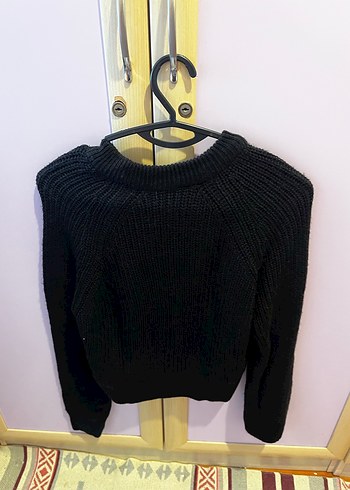 Siyah Örgü Kadın Kazak - Görsel 3