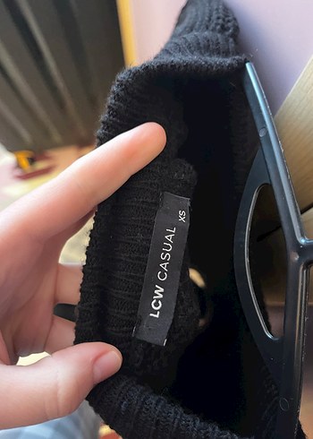 Siyah Örgü Kadın Kazak - Görsel 5