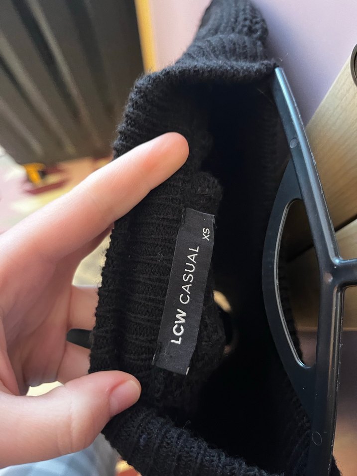 Siyah Örgü Kadın Kazak - Görsel 5