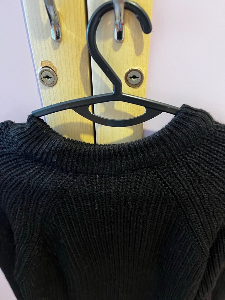 Siyah Örgü Kadın Kazak - Görsel 4