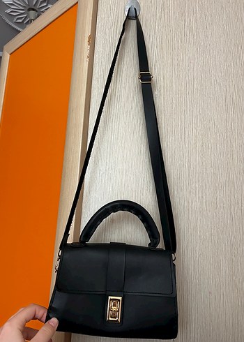 Siyah Deri Kadın Omuz Çantası - Görsel 2