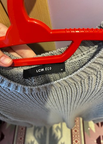 Gri Örgü Kadın Kazak, Yuvarlak Yaka, Uzun Kollu - Görsel 4