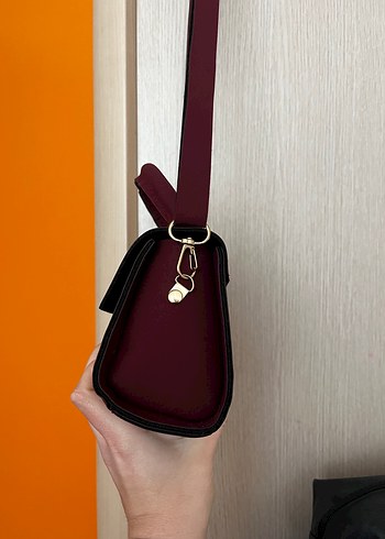 Bordo Süet Kadın Omuz Çantası - Görsel 3