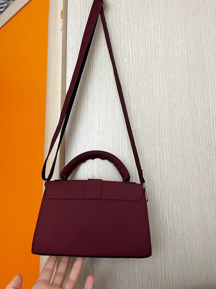 Bordo Süet Kadın Omuz Çantası - Görsel 2