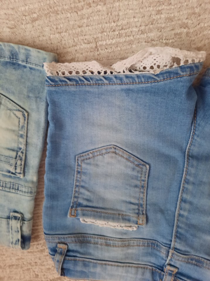 Nakışlı Düğmeli Kız Kot Şort - Görsel 3