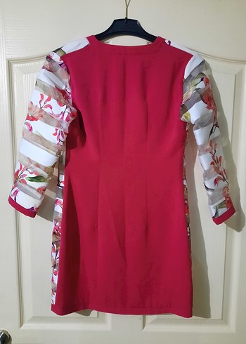 Pembe Çiçek Desenli Kısa Kadın Ceket - Görsel 3