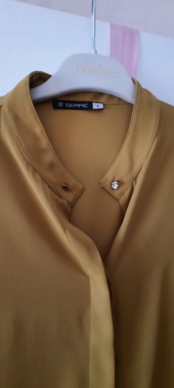 Düğmeli Uzun Kollu gömlek - Görsel 2