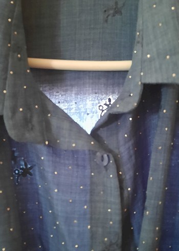 Mavi Uzun Kollu Gömlek ve Pantolon Takımı - Görsel 2