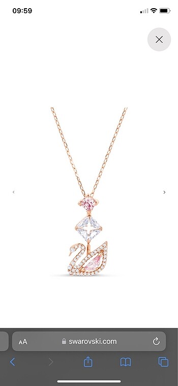 Swarovski swan kolye