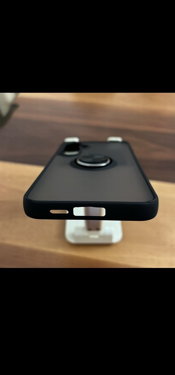 S24 FE Metal Yüzüklü Siyah Telefon Kılıfı - Görsel 4