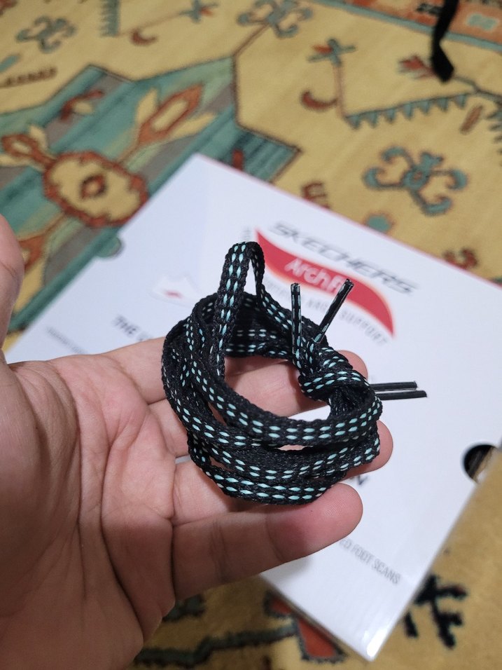 Orjinal Skechers ArchFit Siyah/Turkuaz Ayakkabı Bağcığı Sıfır - Görsel 2